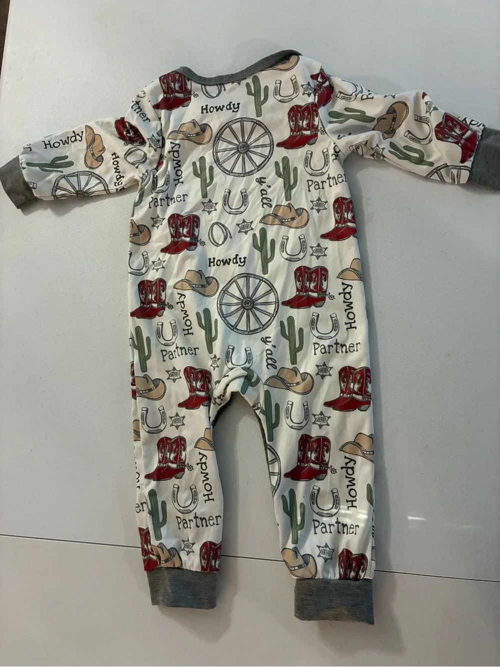 Toddler 12-18M Western Print One-Piece Romper